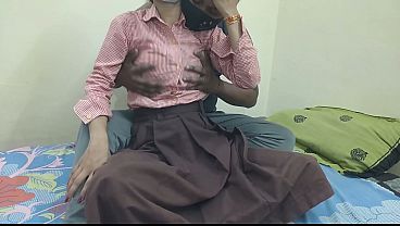 Cewek Kuliahan India Digebukin Pacar Di Kos, Crot Di Dalem, Ngewe Panas Abis